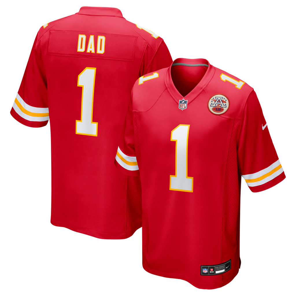 Number 1 Dad Kansas City Chiefs Nike Game Official Jersey - Red
