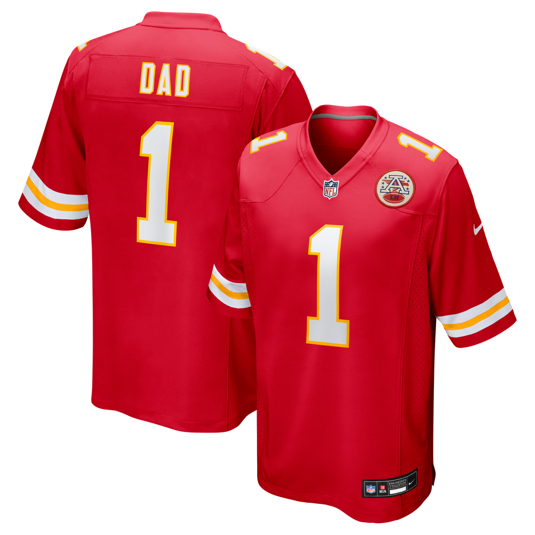 Number 1 Dad Kansas City Chiefs Nike Game Official Jersey - Red