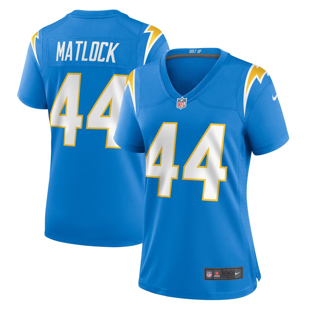 Scott Matlock Los Angeles Chargers Nike Women's  Game Official Jersey -  Powder Blue