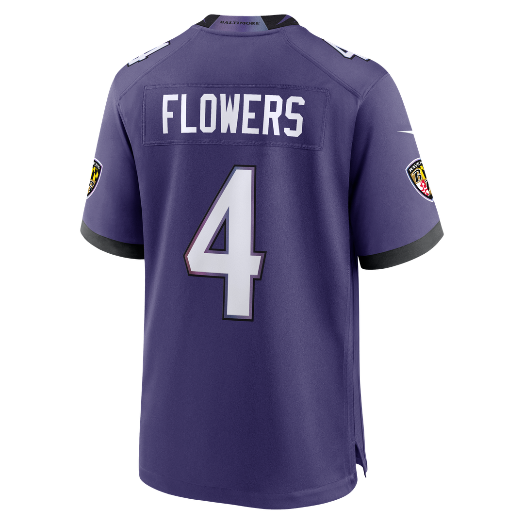 Zay Flowers Baltimore Ravens Nike Team Game Official Jersey - Purple