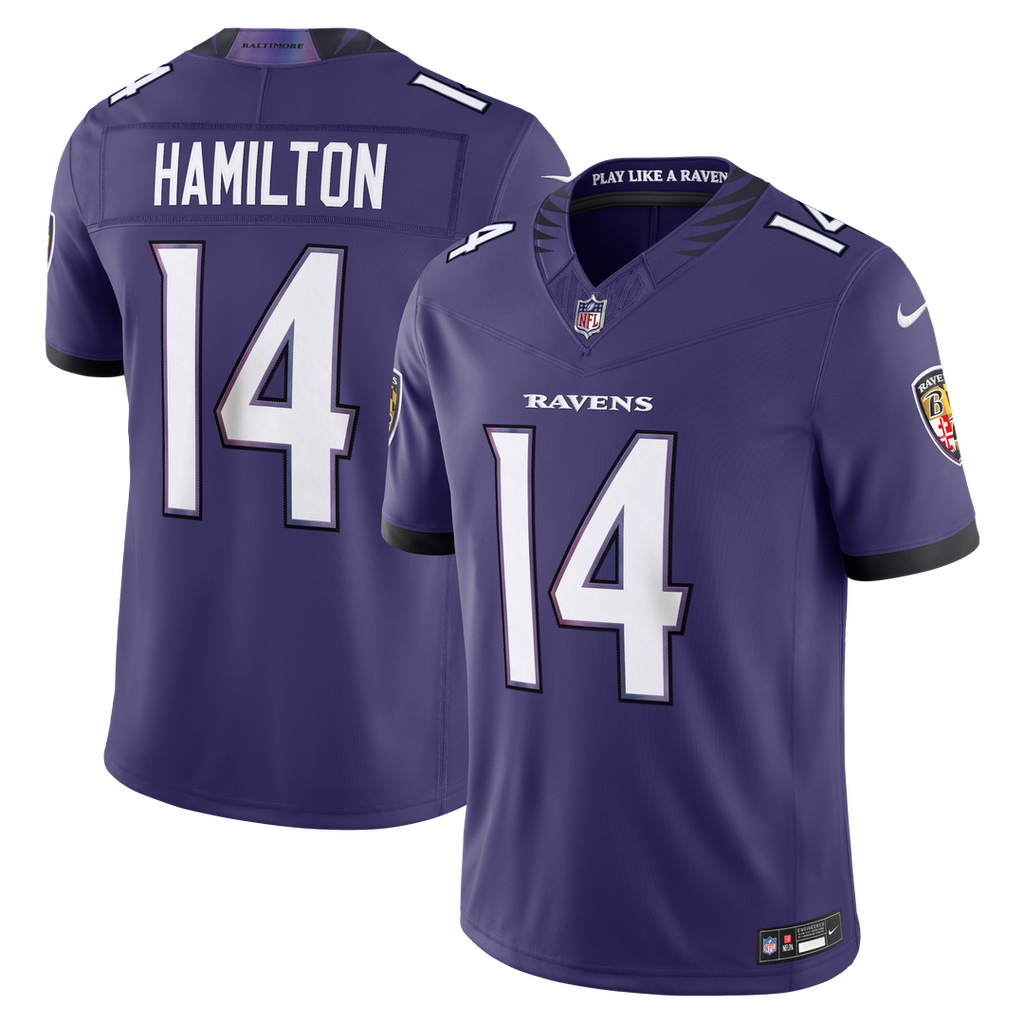 Kyle Hamilton Baltimore Ravens Nike Vapor F.U.S.E. Stitched Limited Official Jersey - Purple