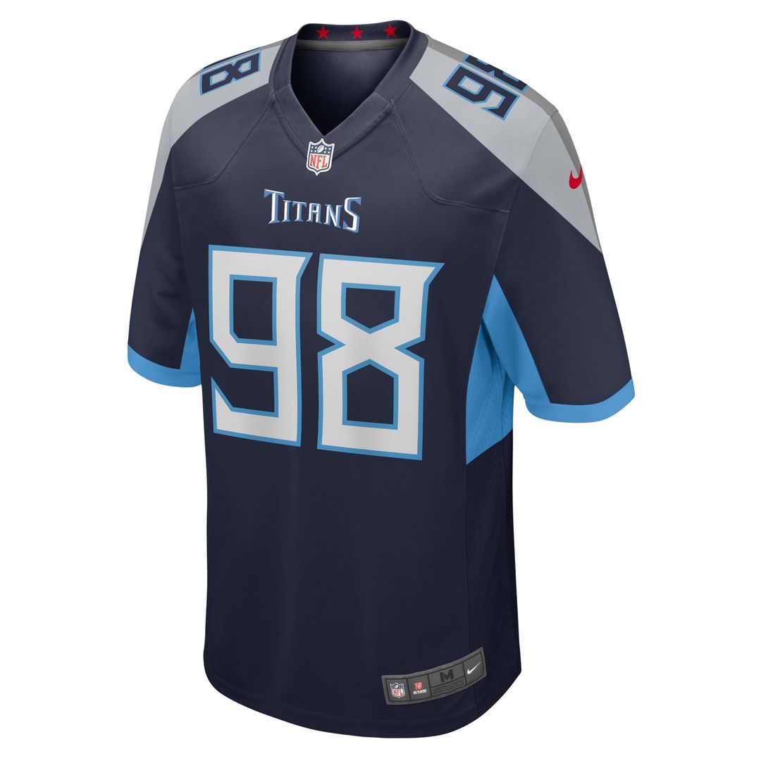 Jeffery Simmons Tennessee Titans Nike  Game Official Jersey -  Navy