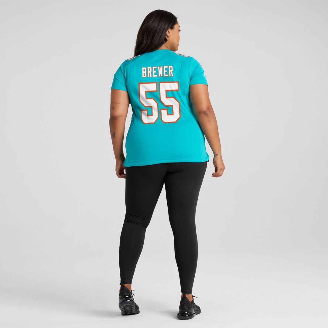 Aaron Brewer Miami Dolphins Nike Women's  Game Official Jersey -  Aqua