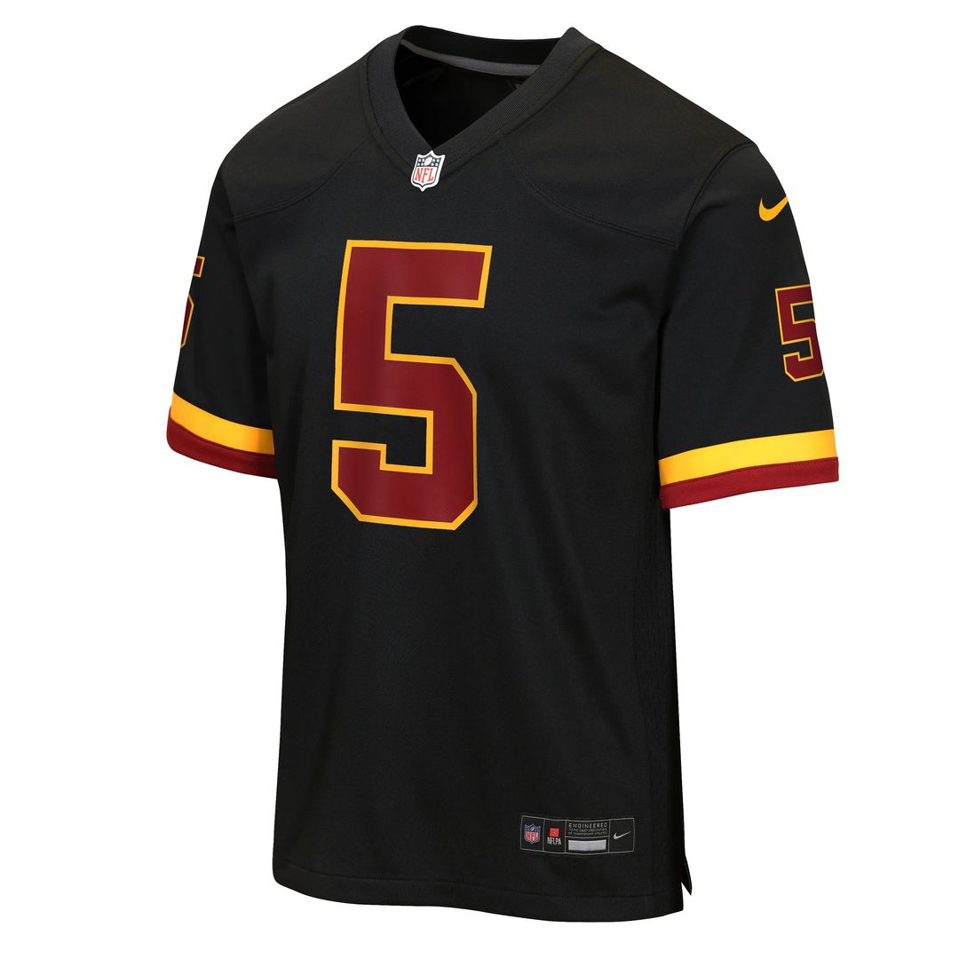 Jayden Daniels Washington Commanders Nike Youth Hail Raiser Alternate Game Official Jersey - Black