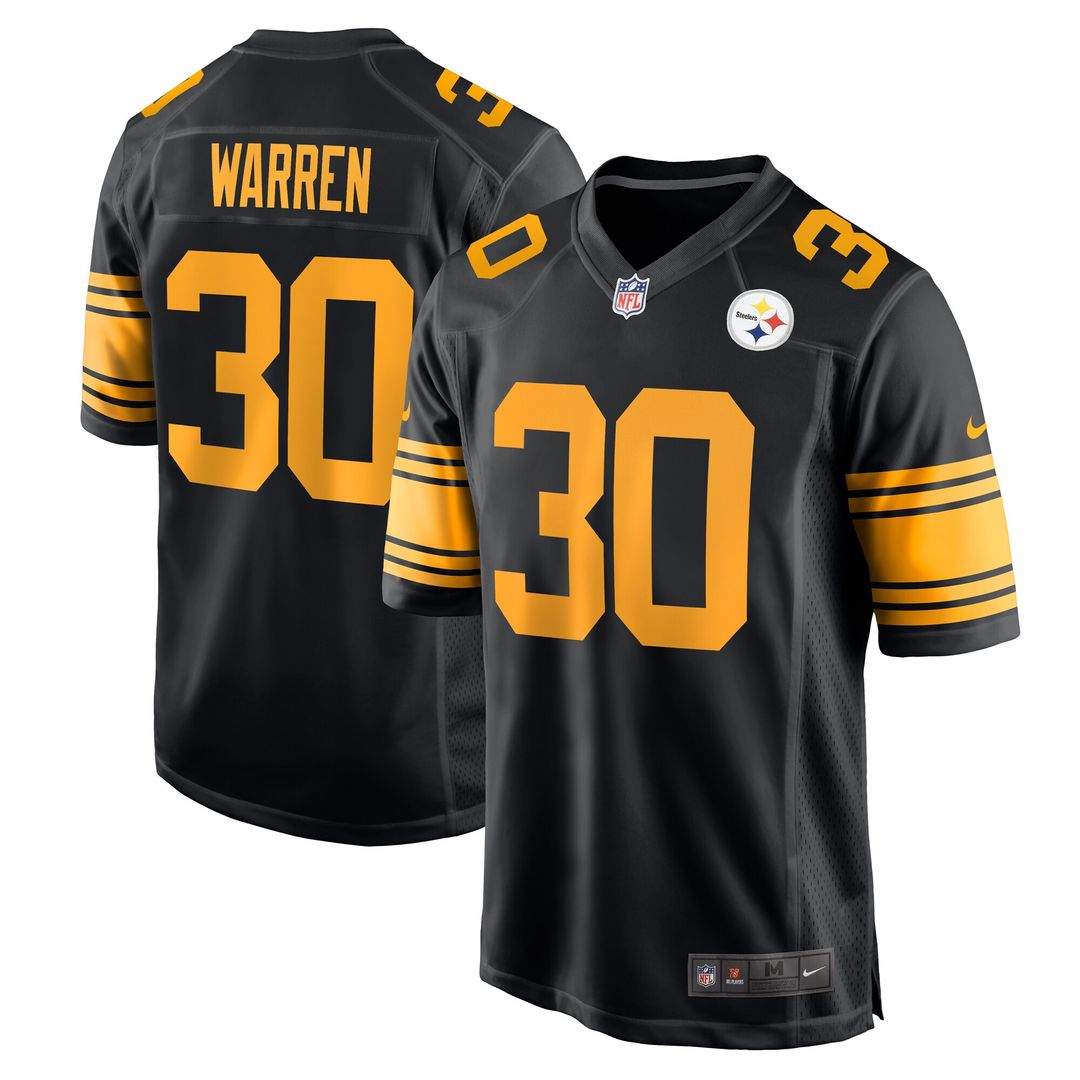 Jaylen Warren Pittsburgh Steelers Nike Alternate Game Official Jersey -  Black