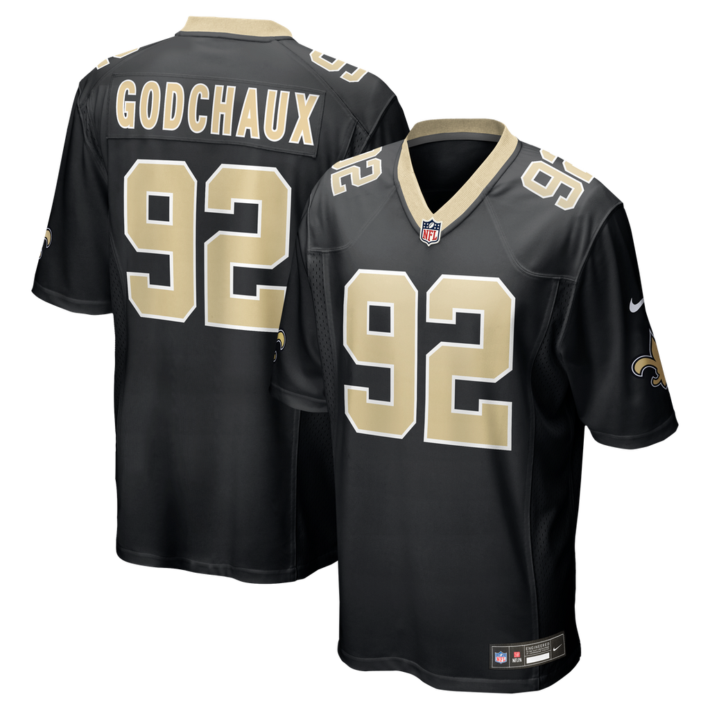 Davon Godchaux New Orleans Saints Nike Team Game Official Jersey -  Black