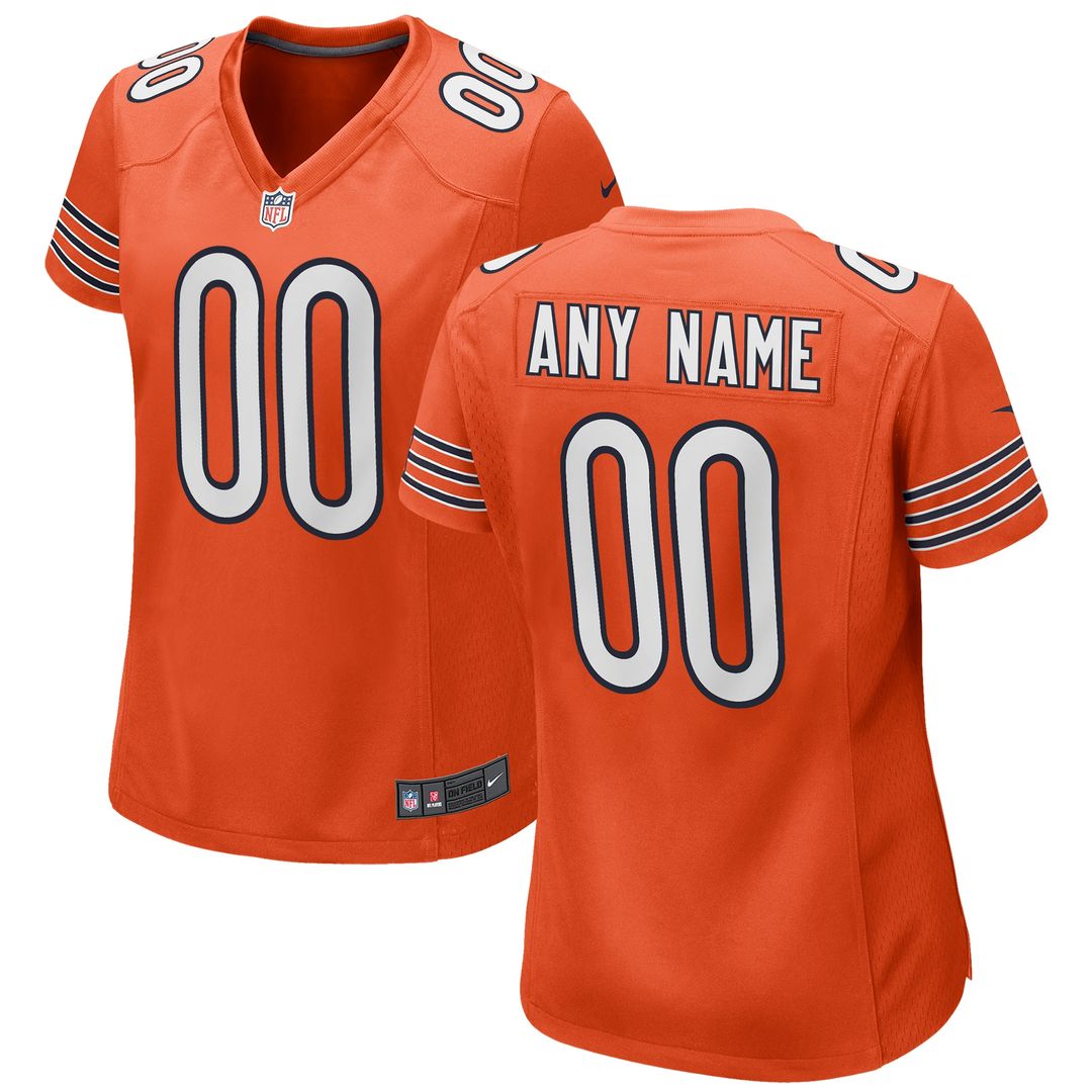 Chicago Bears Nike Women's Alternate Custom Game Official Jersey - Orange