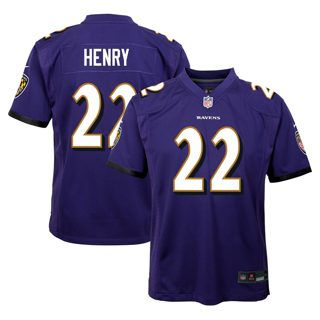 Derrick Henry Baltimore Ravens Nike Youth Game Official Jersey - Purple