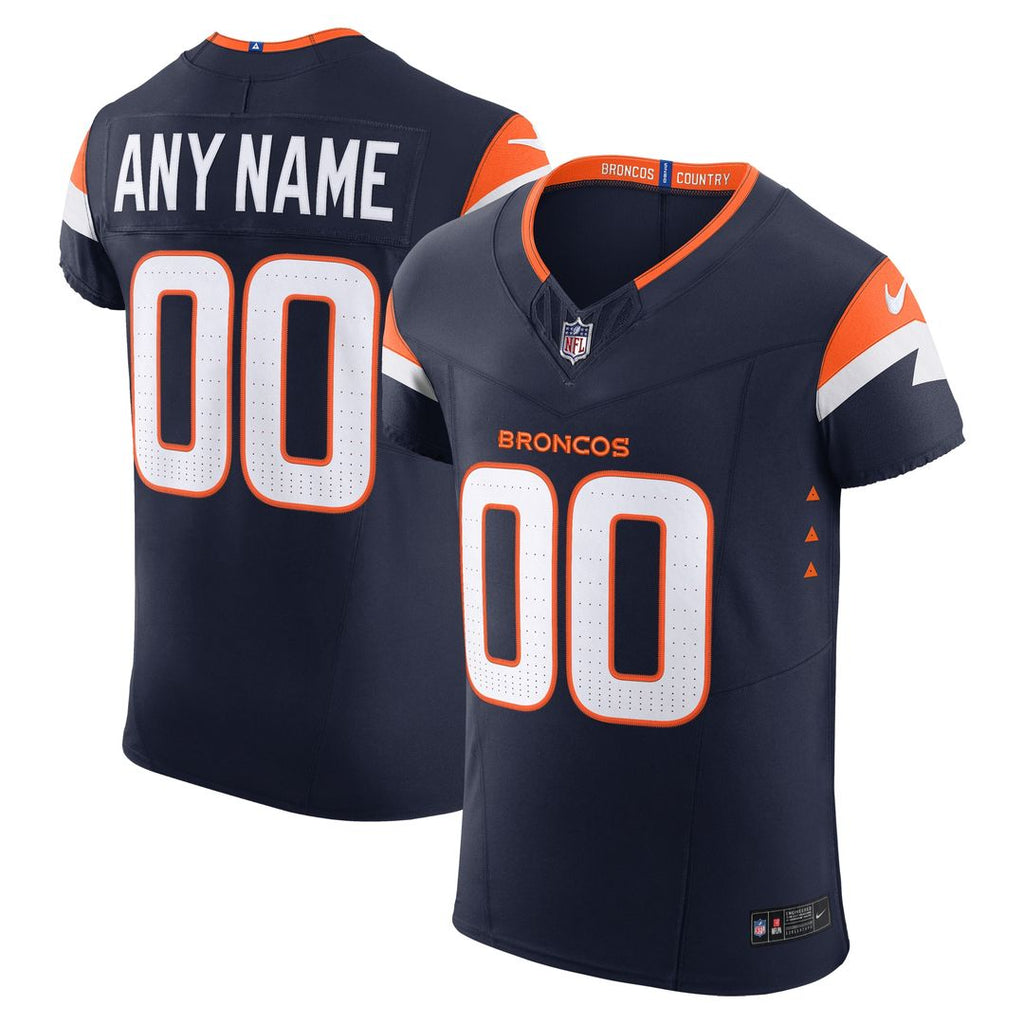 Denver Broncos Nike Alternate Vapor F.U.S.E. Elite Custom Official Jersey - Navy