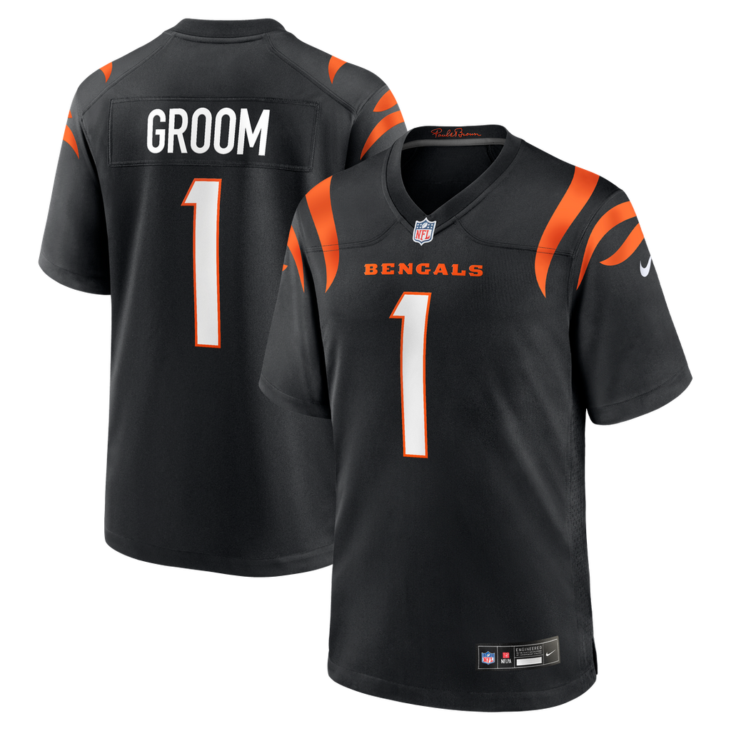 Number 1 Groom Cincinnati Bengals Nike Game Official Jersey - Black