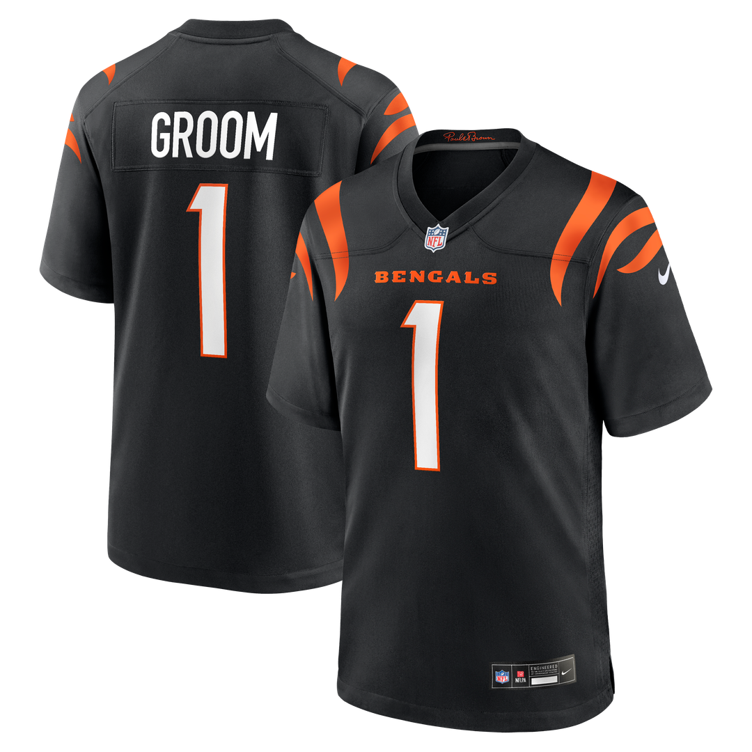 Number 1 Groom Cincinnati Bengals Nike Game Official Jersey - Black