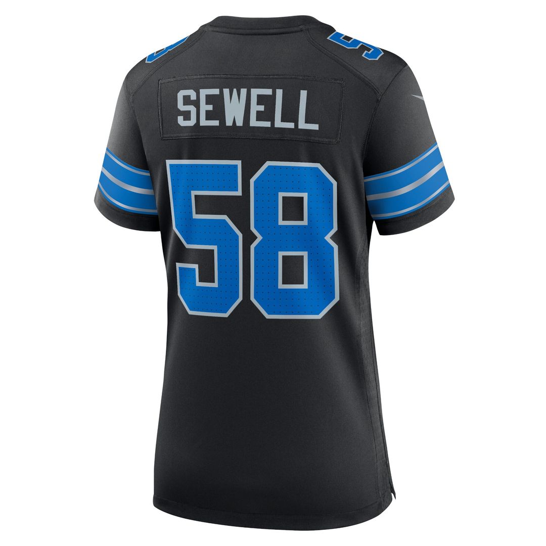 Penei Sewell Detroit Lions Nike Women's 2nd Alternate Game Official Jersey - Black