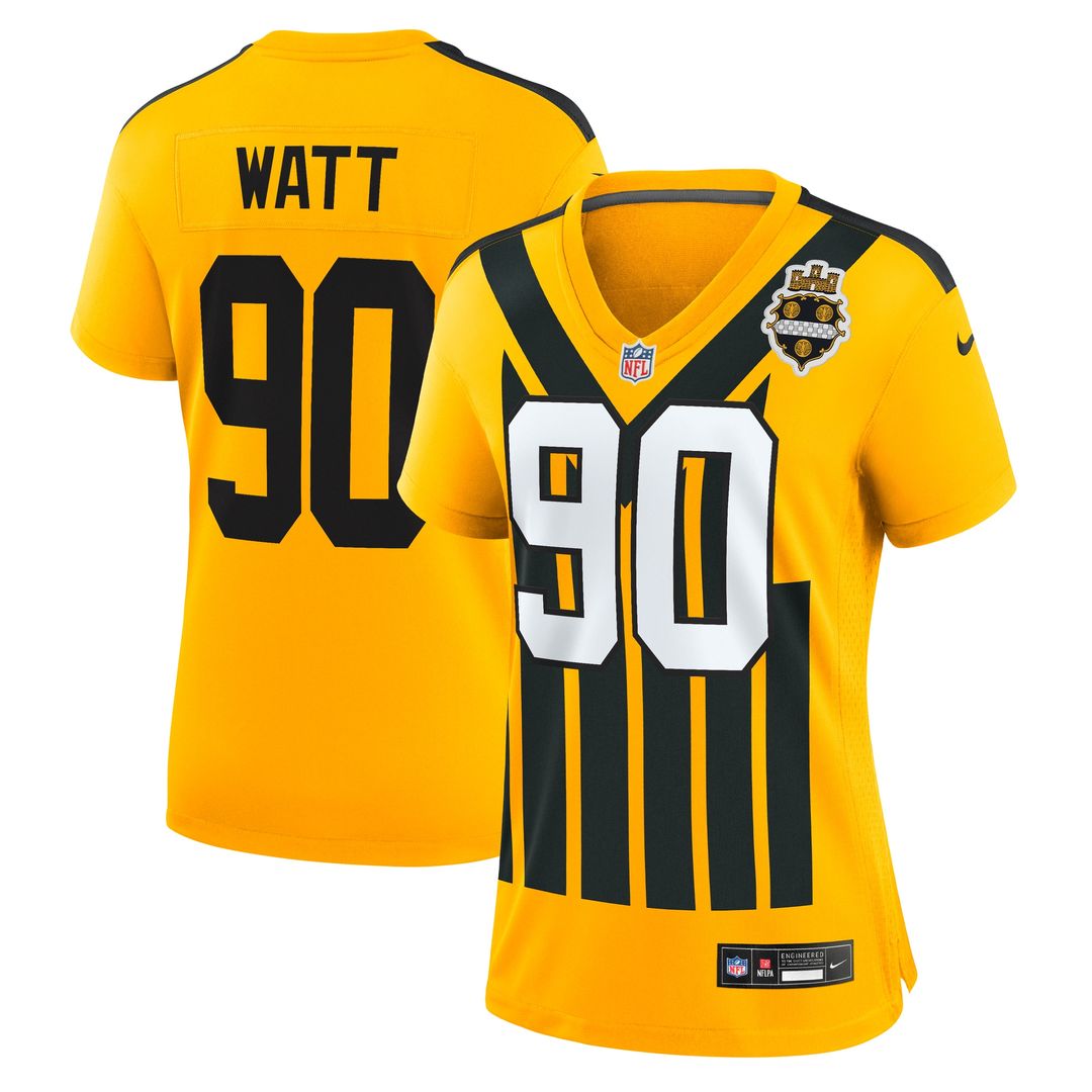 T.J. Watt Pittsburgh Steelers Nike Women's Alternate 1933 Throwback Game Official Jersey - Gold