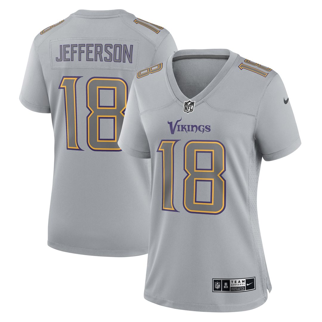 Justin Jefferson Minnesota Vikings Nike Women's Atmosphere Fashion Game Official Jersey - Gray