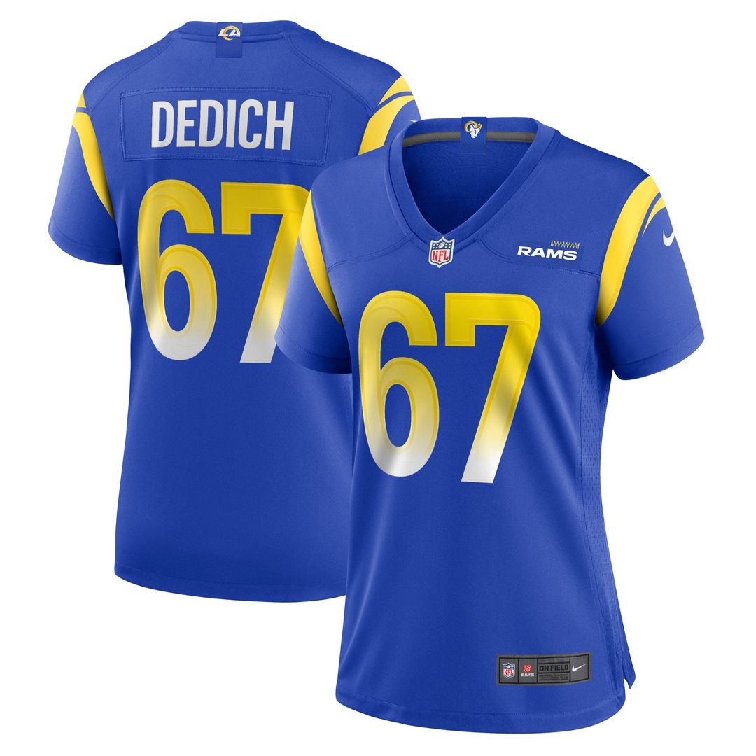 Justin Dedich Los Angeles Rams Nike Women's Game Official Jersey -  Royal