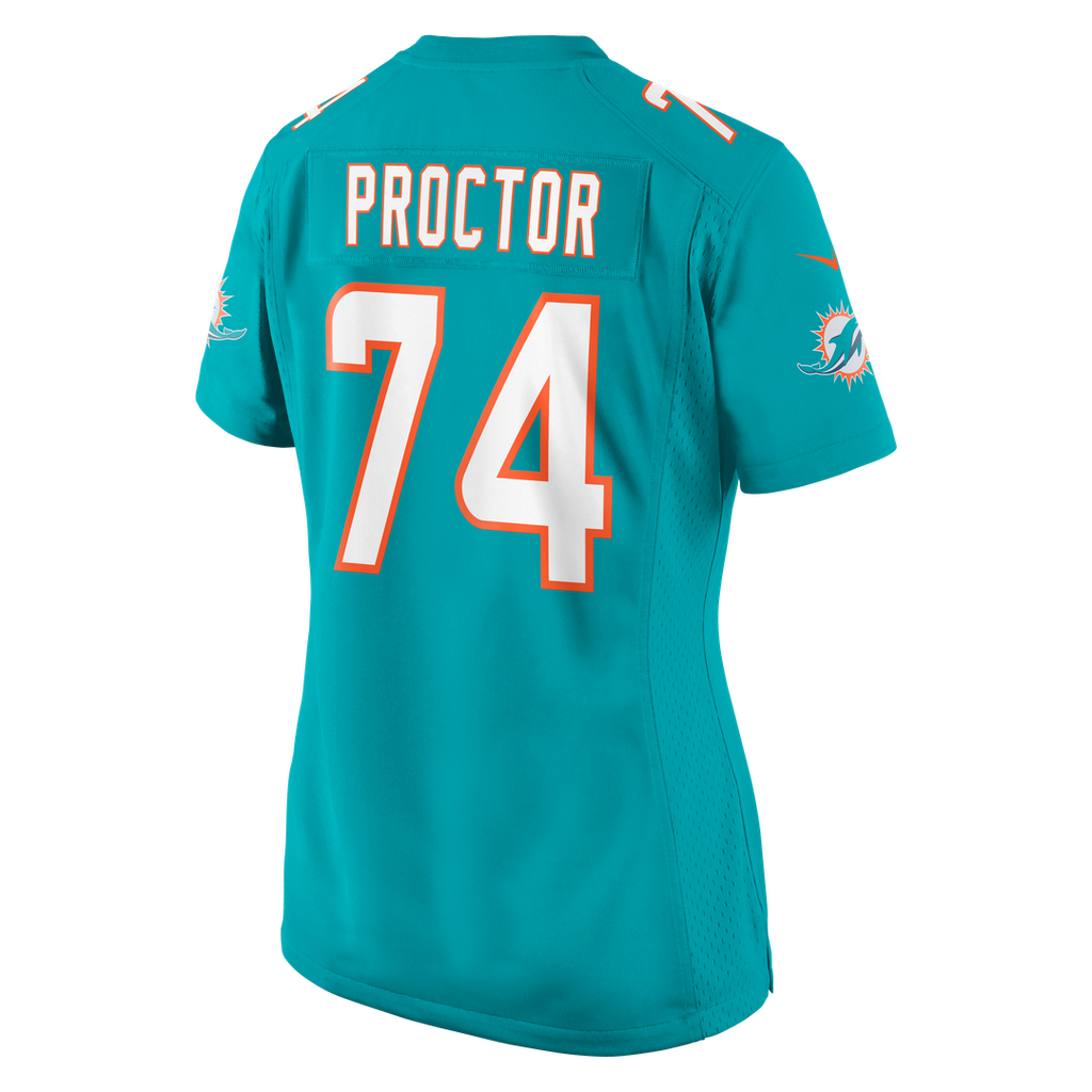 Kadyn Proctor Miami Dolphins Nike Women's Team Game Official Jersey - Aqua