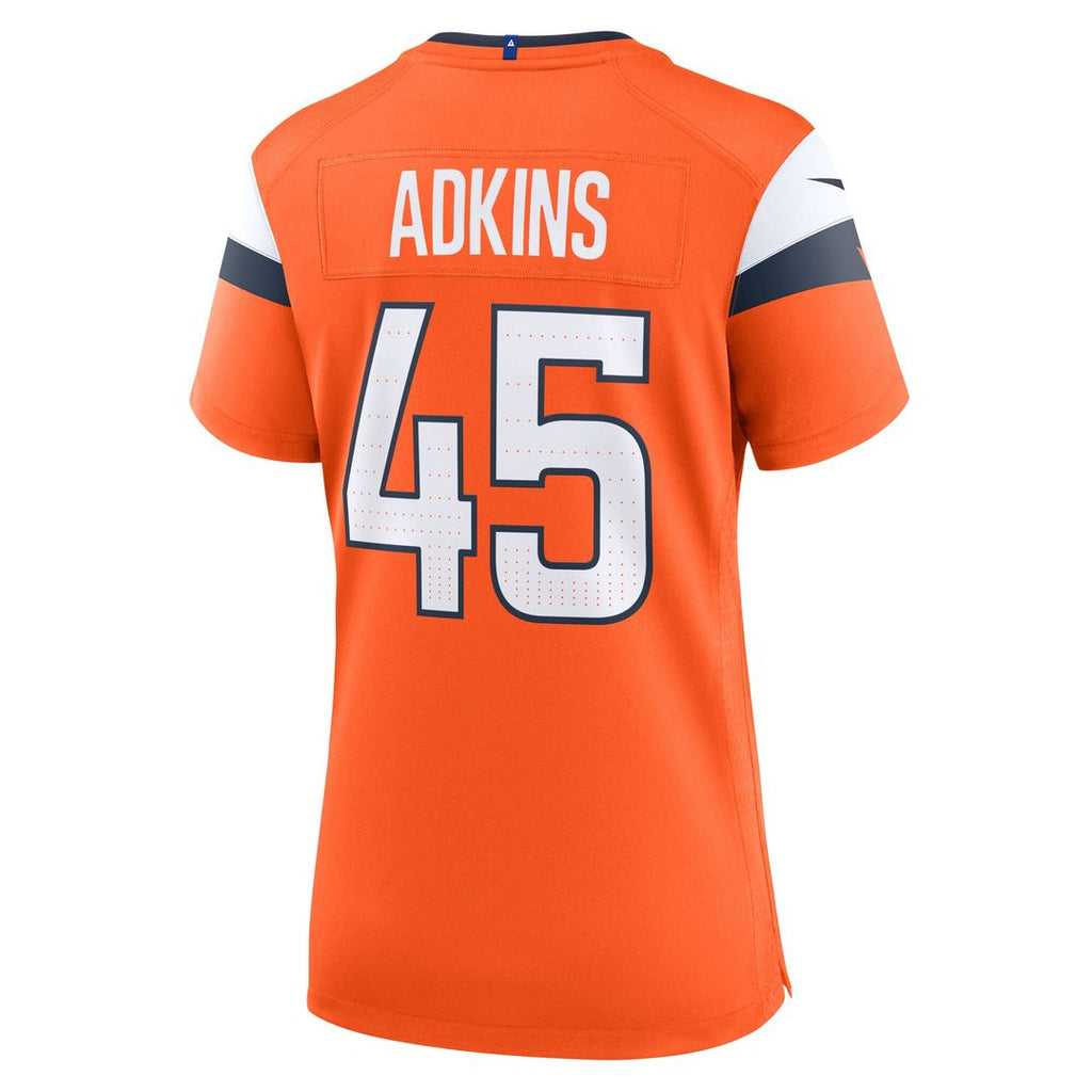 Nate Adkins Denver Broncos Nike Women's Team Game Jersey - Orange