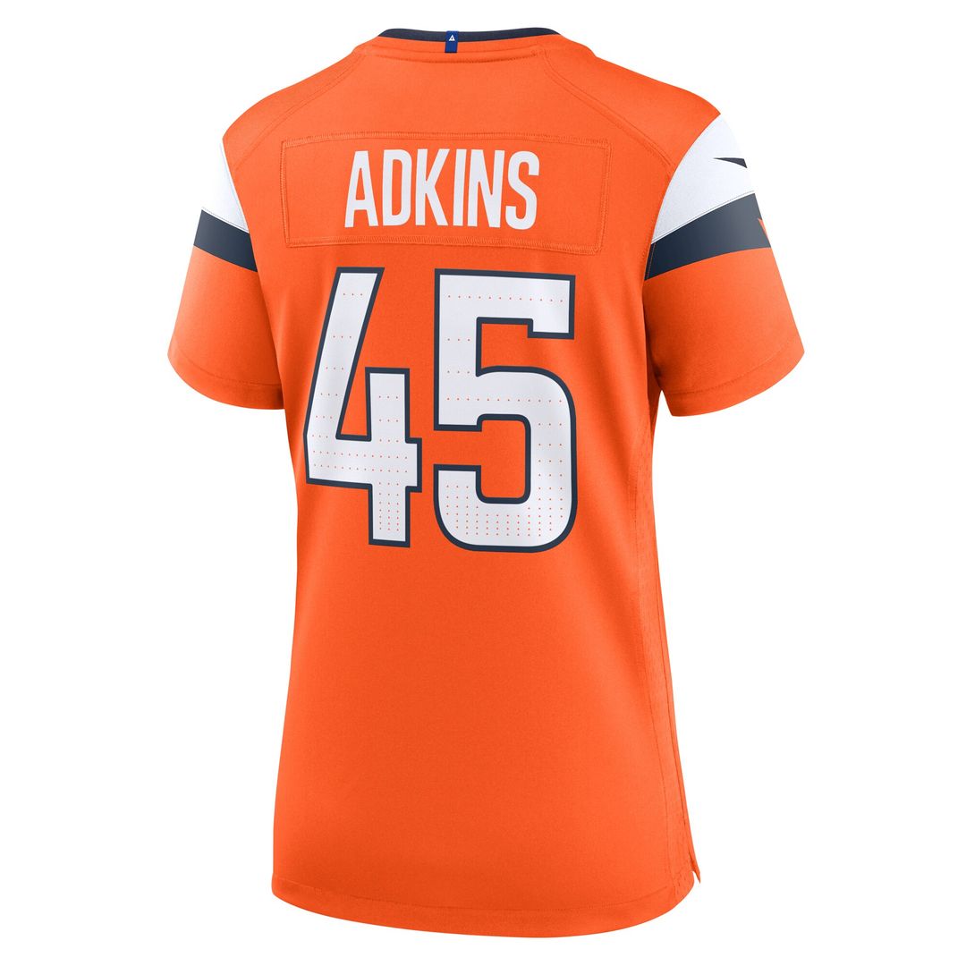 Nate Adkins Denver Broncos Nike Women's Team Game Jersey - Orange