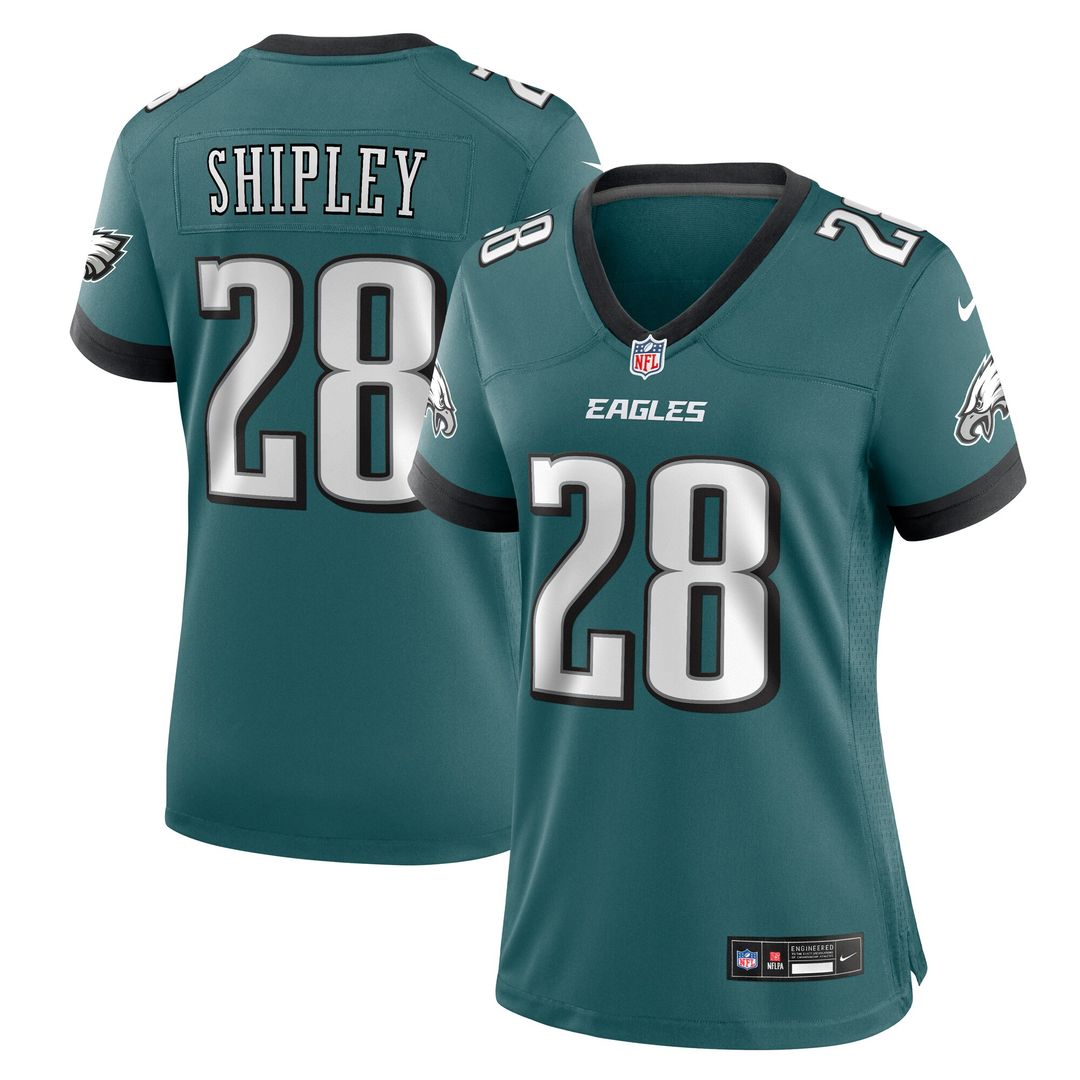 Will Shipley Philadelphia Eagles Nike Women's Team Game Official Jersey - Midnight Green