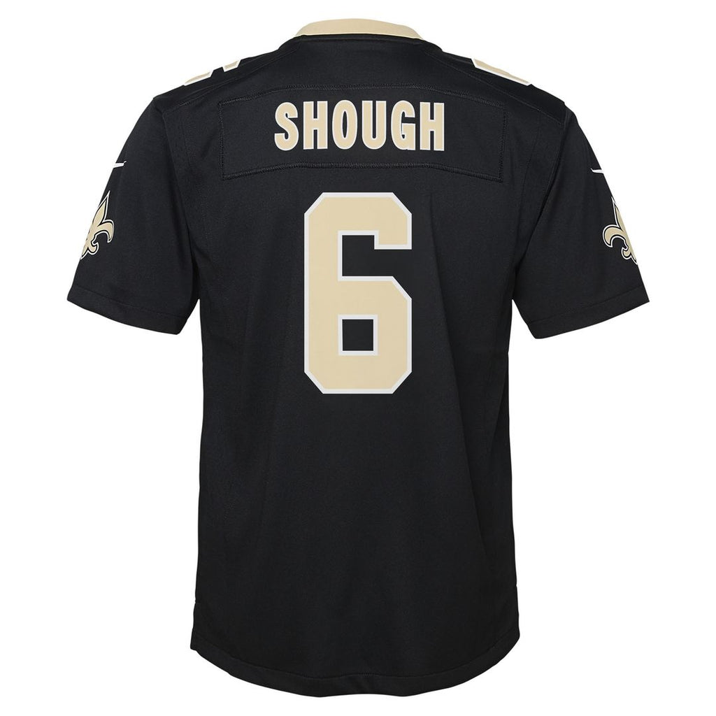 Tyler Shough New Orleans Saints Nike Youth Team Game Official Jersey - Black