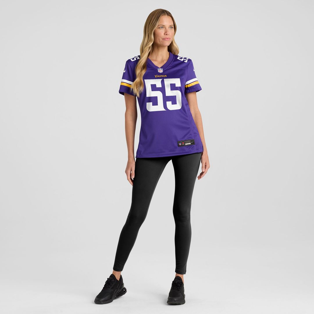 Jack Del Rio Minnesota Vikings Nike Women's Game Retired Player Official Jersey - Purple
