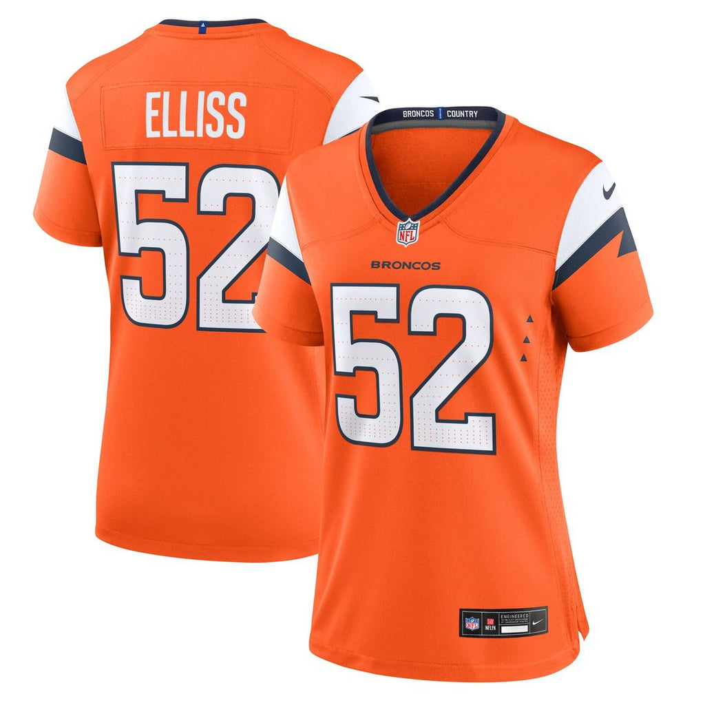 Jonah Elliss Denver Broncos Nike Women's Team Game Jersey - Orange