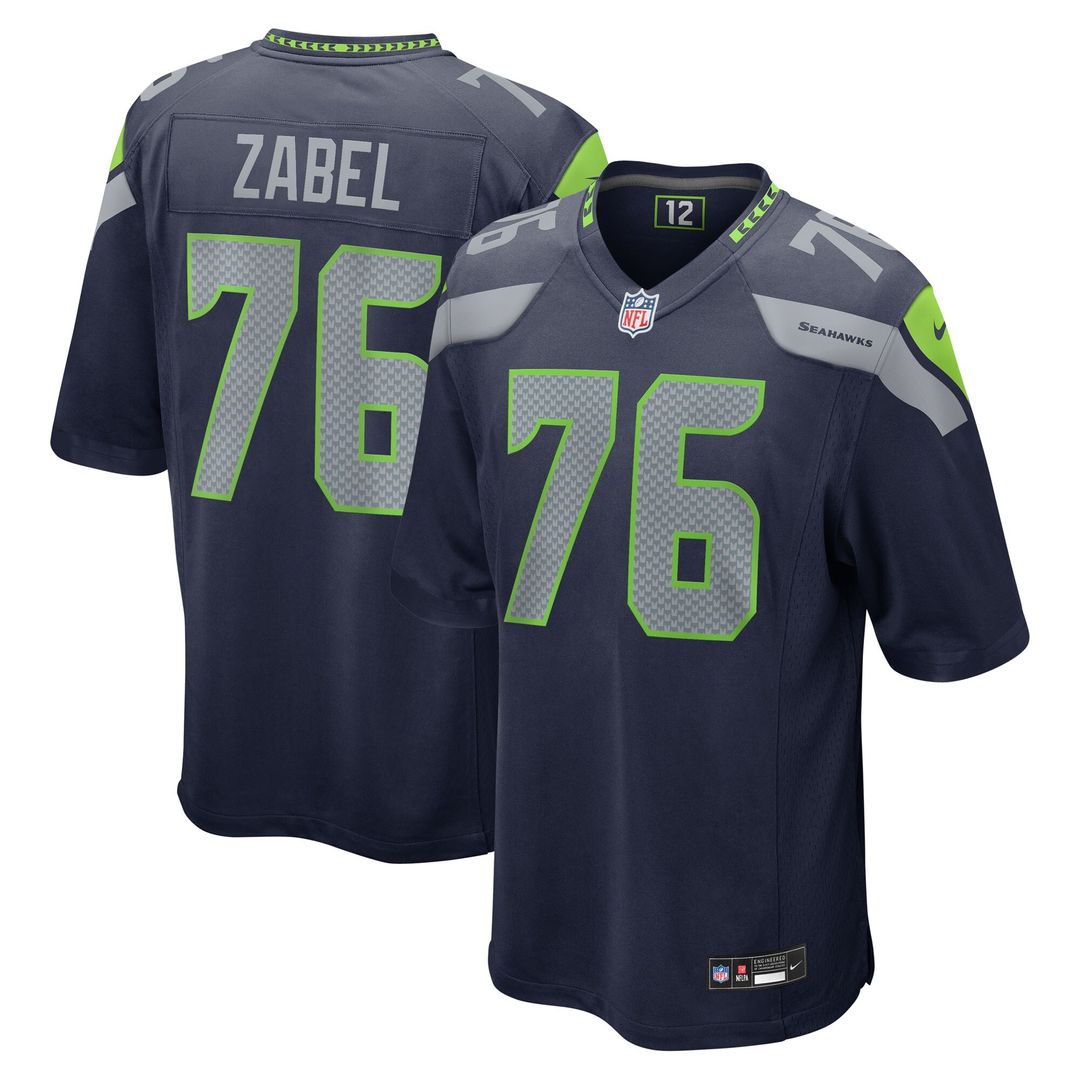 Grey Zabel Seattle Seahawks Nike Team Game Official Jersey - Navy
