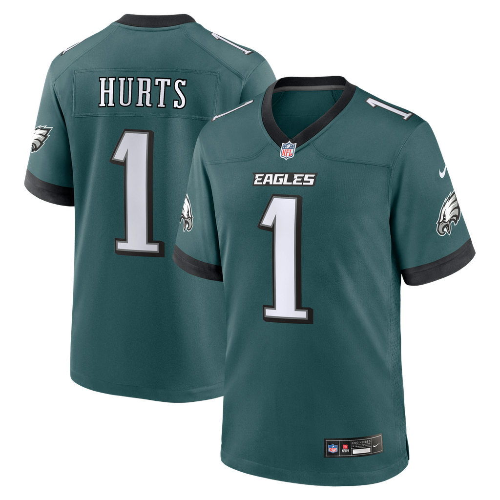 Jalen Hurts Philadelphia Eagles Nike Team Game Official Jersey -  Midnight Green