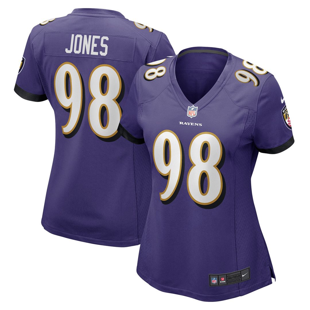 Travis Jones Baltimore Ravens Nike Women's Player Game Official Jersey - Purple