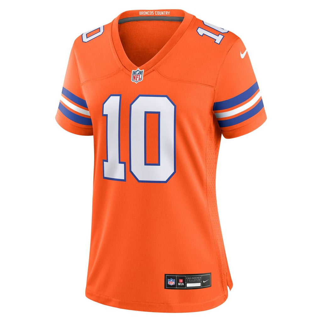 Bo Nix Denver Broncos Nike Women's Mile High Collection 1977 Throwback Player Game Official Jersey - Orange