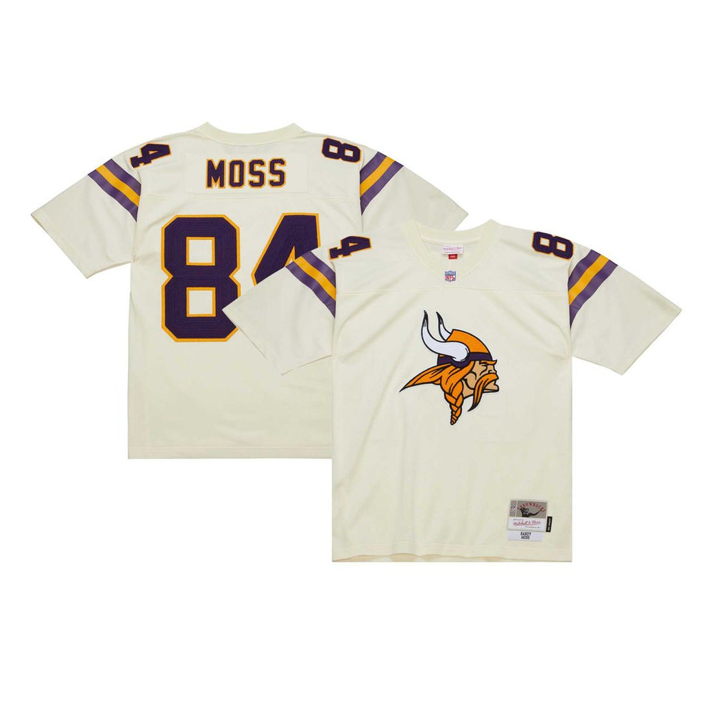 Randy Moss Minnesota Vikings Mitchell & Ness Chainstitch Legacy Official Jersey - Cream