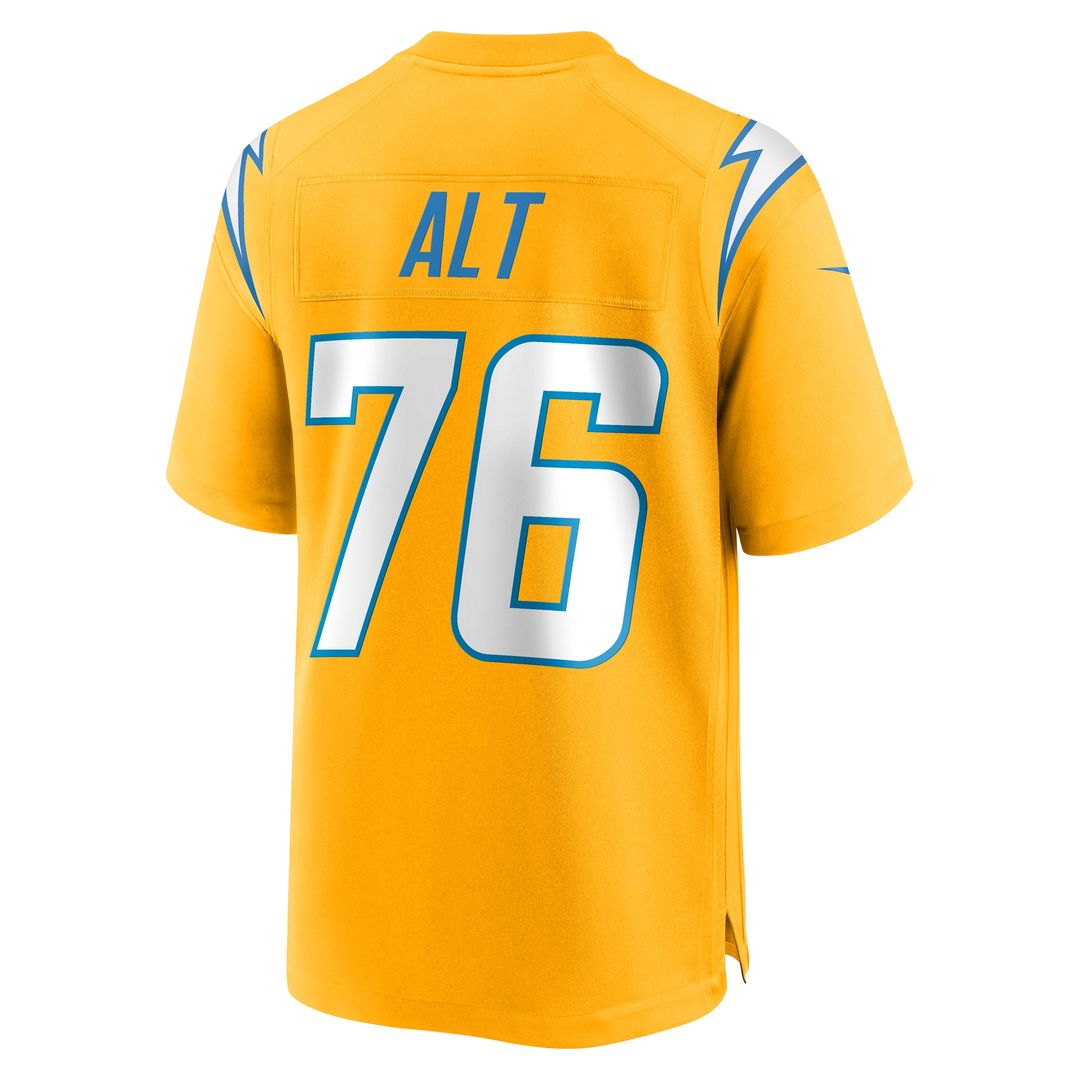 Joe Alt Los Angeles Chargers Nike Alternate Charger Power Game Player Jersey - Gold