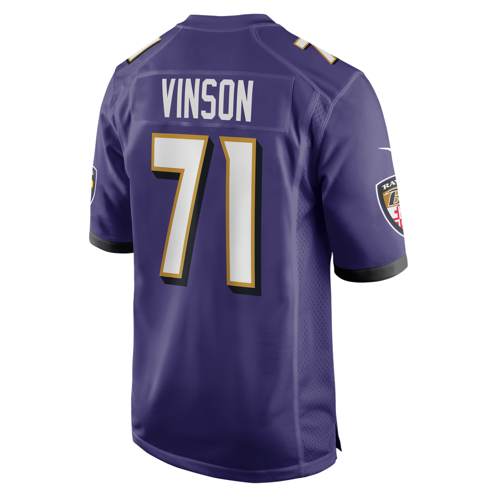 Carson Vinson Baltimore Ravens Nike Team Game Official Jersey -  Purple