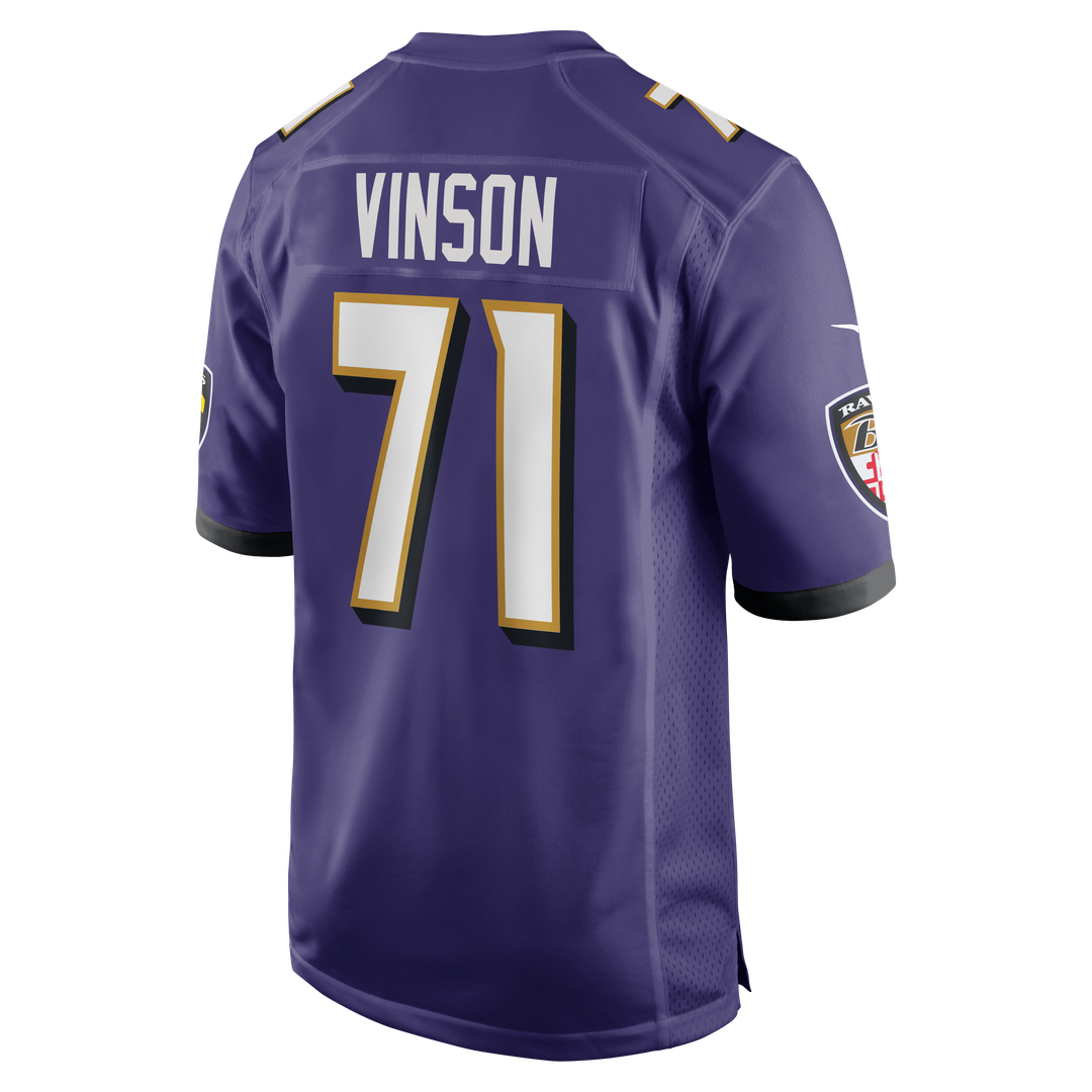 Carson Vinson Baltimore Ravens Nike Team Game Official Jersey -  Purple