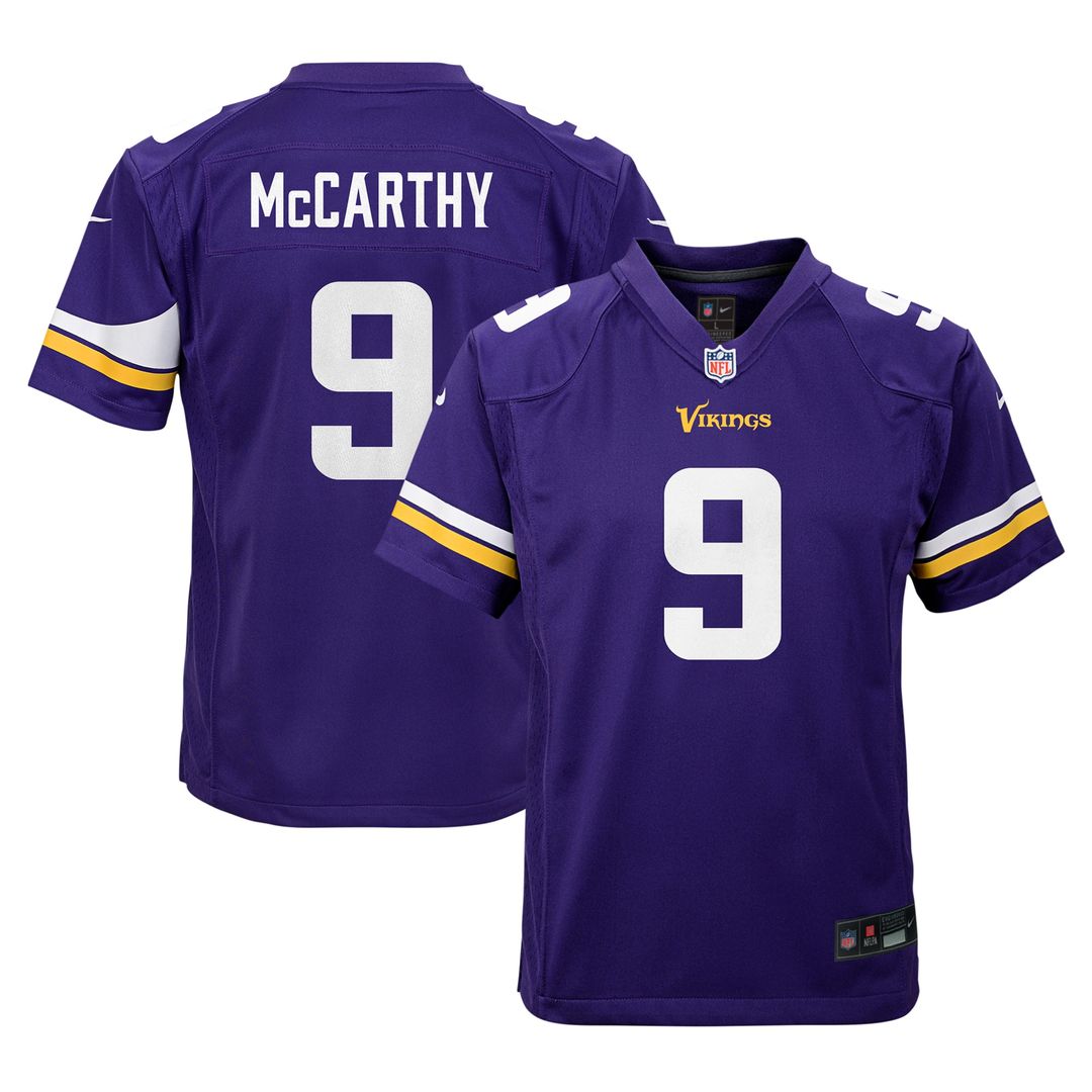 J.J. McCarthy Minnesota Vikings Nike Youth Game Official Jersey - White