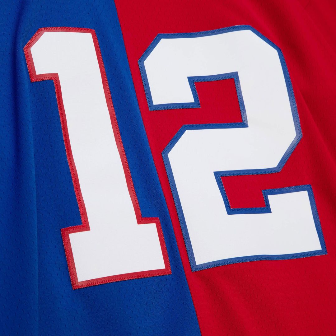 Jim Kelly Buffalo Bills Mitchell & Ness 1990 Split Legacy Replica Official Jersey - Royal/Red