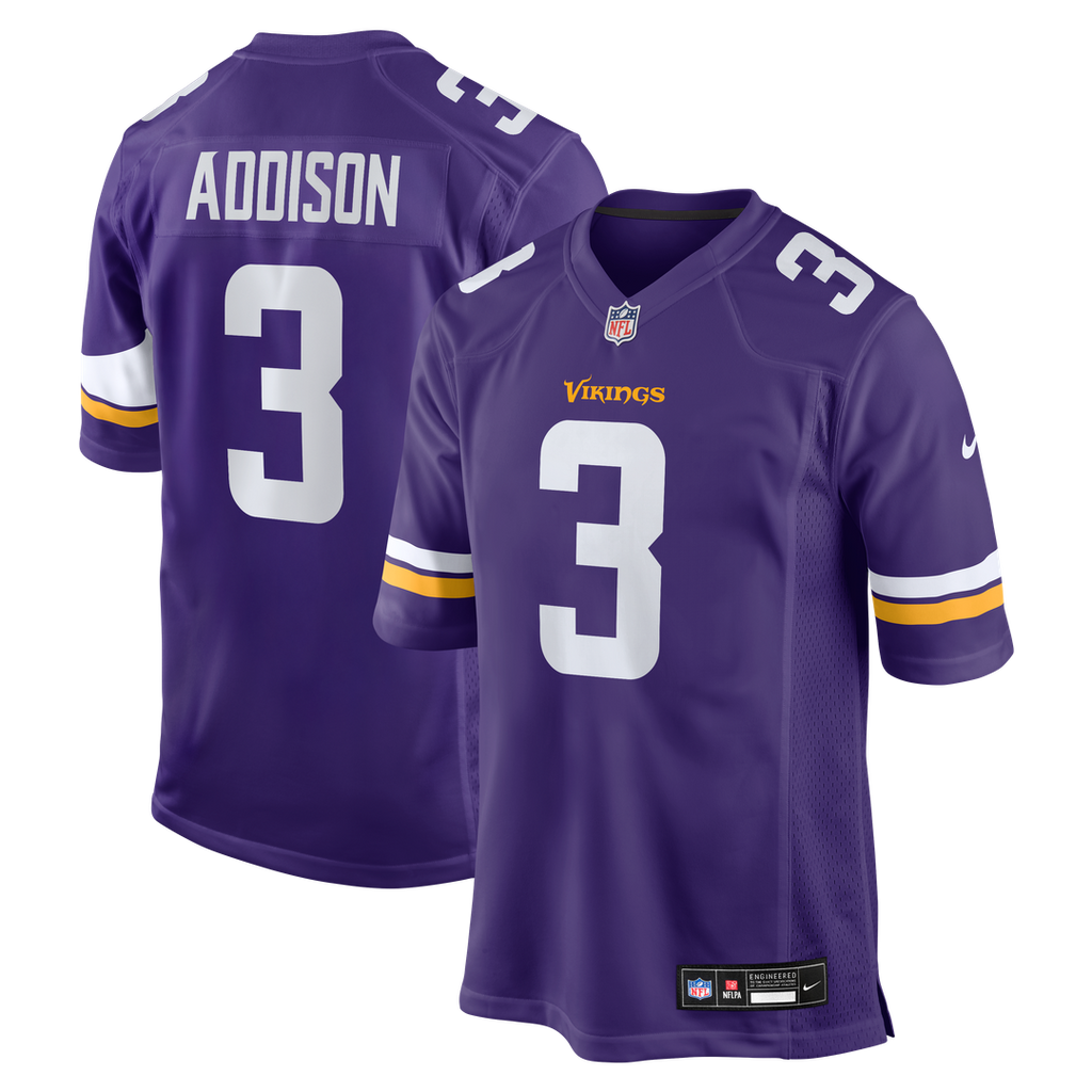 Jordan Addison Minnesota Vikings Nike  Game Official Jersey - Purple