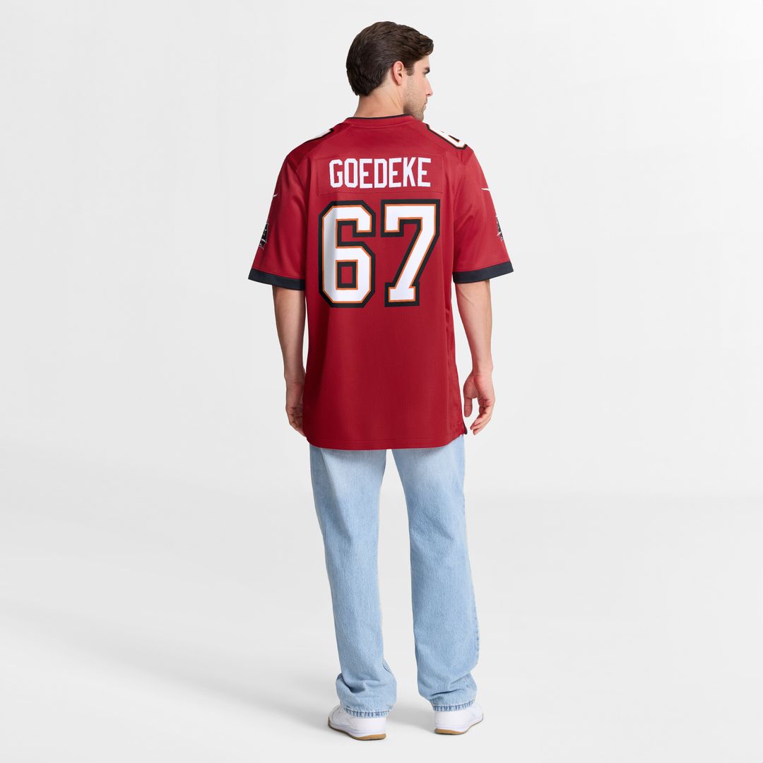 Luke Goedeke Tampa Bay Buccaneers Nike Game Player Official Jersey - Red