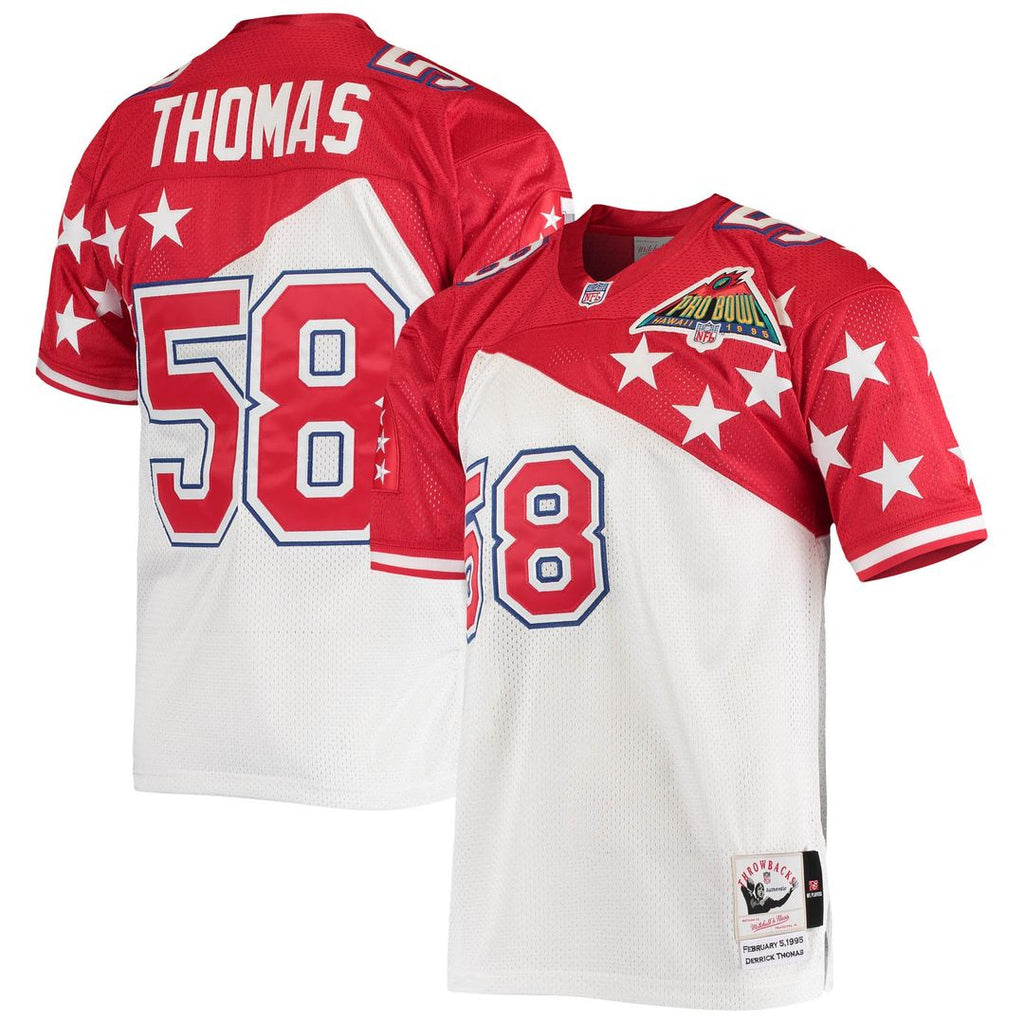 Derrick Thomas AFC Mitchell & Ness 1995 Pro Bowl Authentic Official Jersey - White/Red