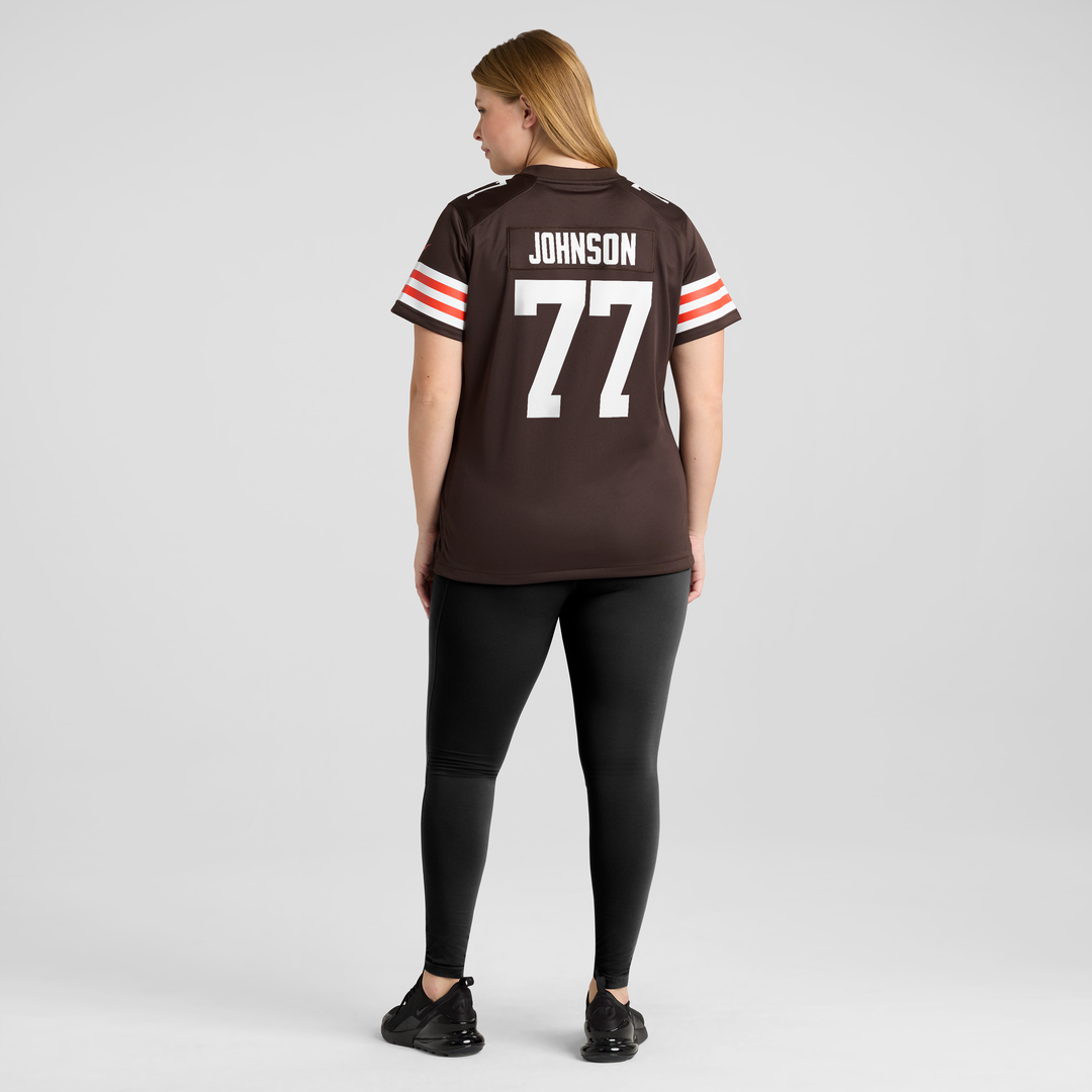 Zion Johnson Cleveland Browns Nike Women's Team Game Jersey - Brown