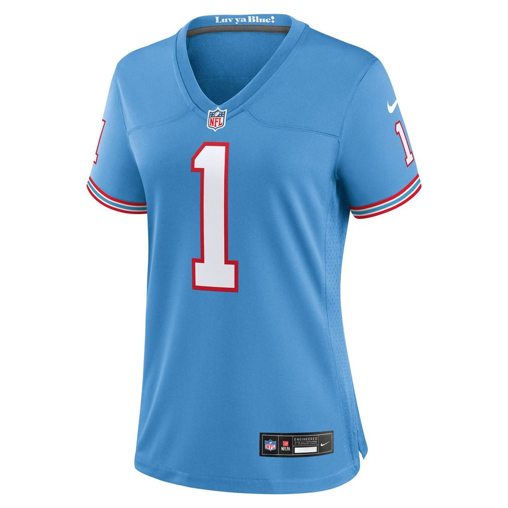 Cameron Ward Tennessee Titans Nike Women's Alternate Oilers Throwback Game Official Jersey - Light Blue