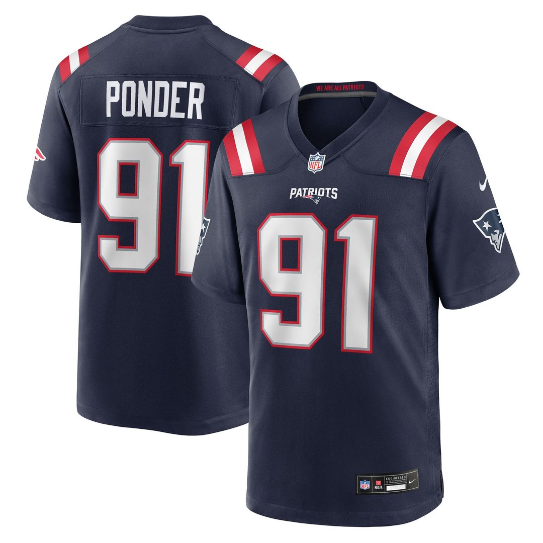 Elijah Ponder New England Patriots Nike Team Game Jersey - Navy