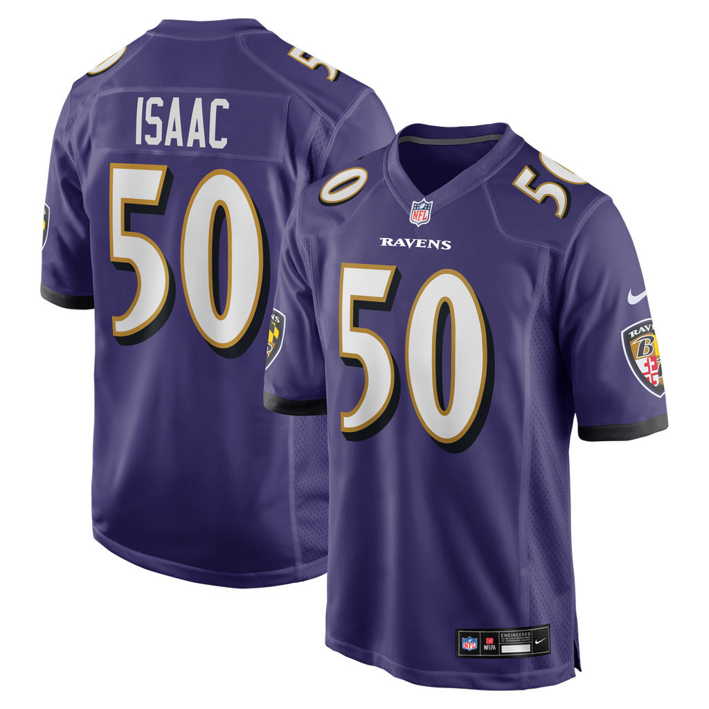 Adisa Isaac Baltimore Ravens Nike Team Game Official Jersey -  Purple