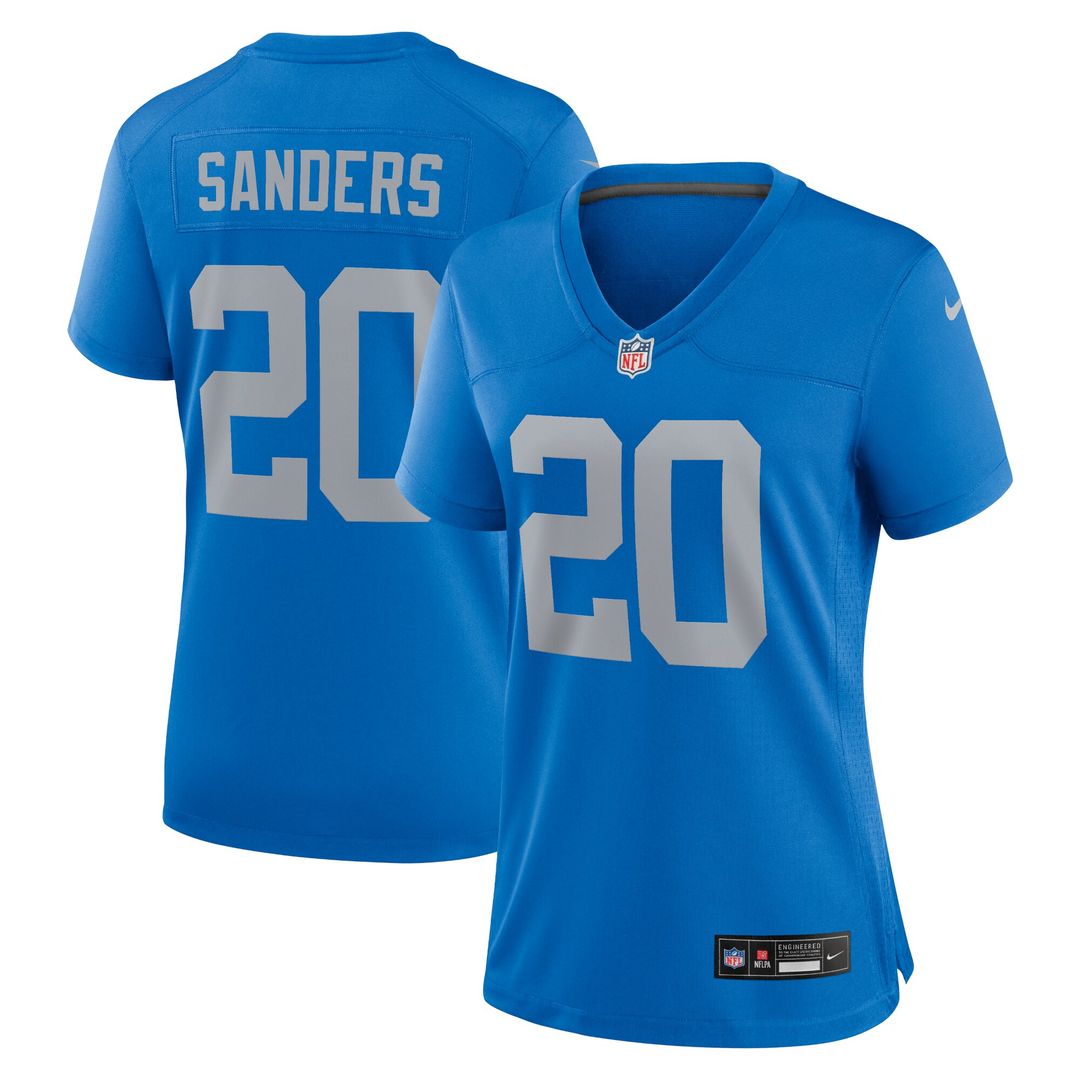 Barry Sanders Detroit Lions Nike Women's Alternate Game Official Jersey - Blue