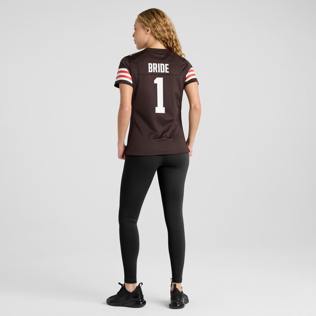 Number 1 Bride Cleveland Browns Nike Women's Game Official Jersey - Brown