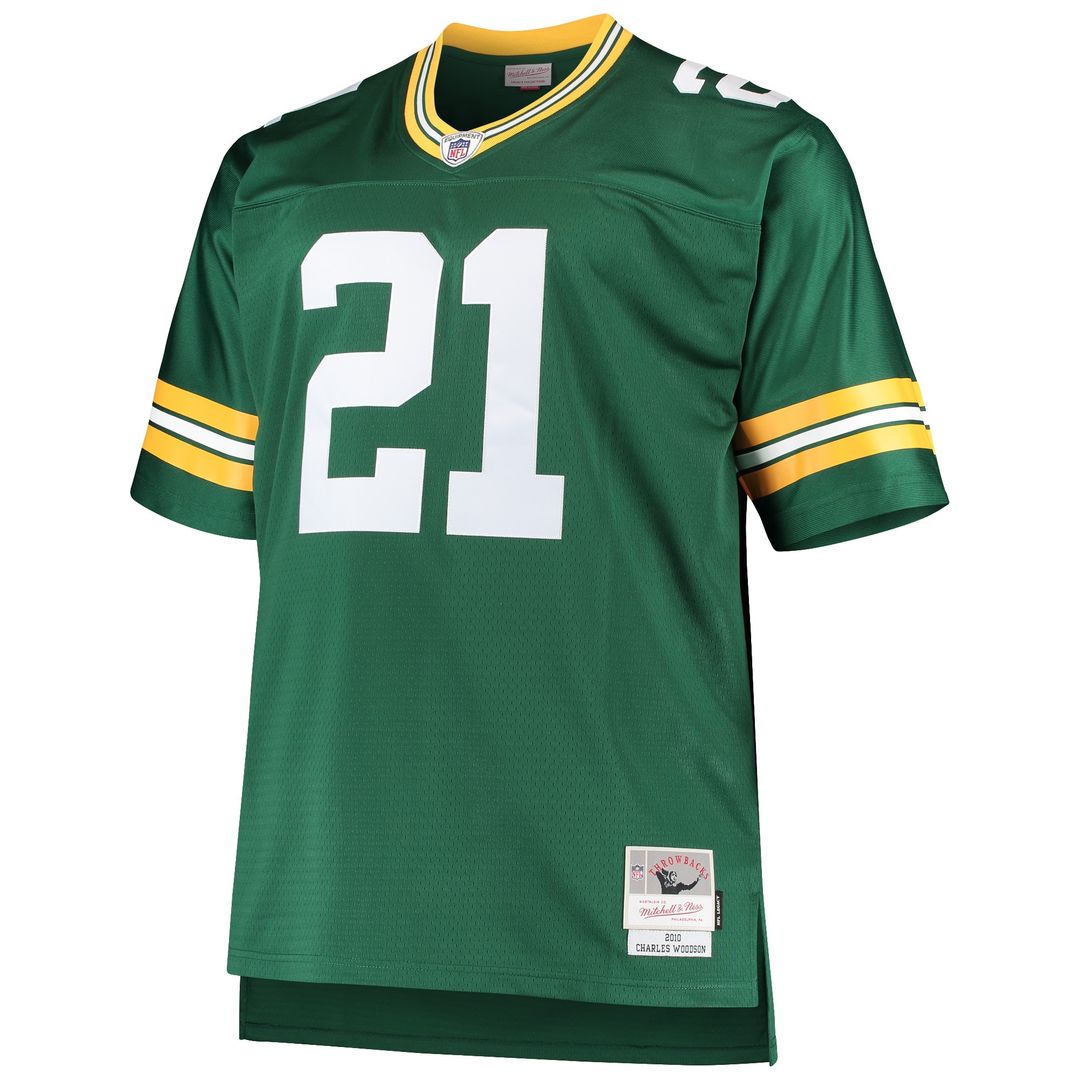 Charles Woodson Green Bay Packers Mitchell & Ness Big & Tall 2010 Retired Player Replica Official Jersey - Green