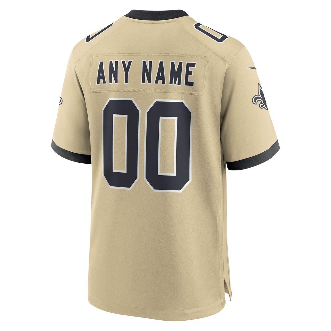 New Orleans Saints Nike Youth Gameday Golds Alternate Custom Game Official Jersey - Gold