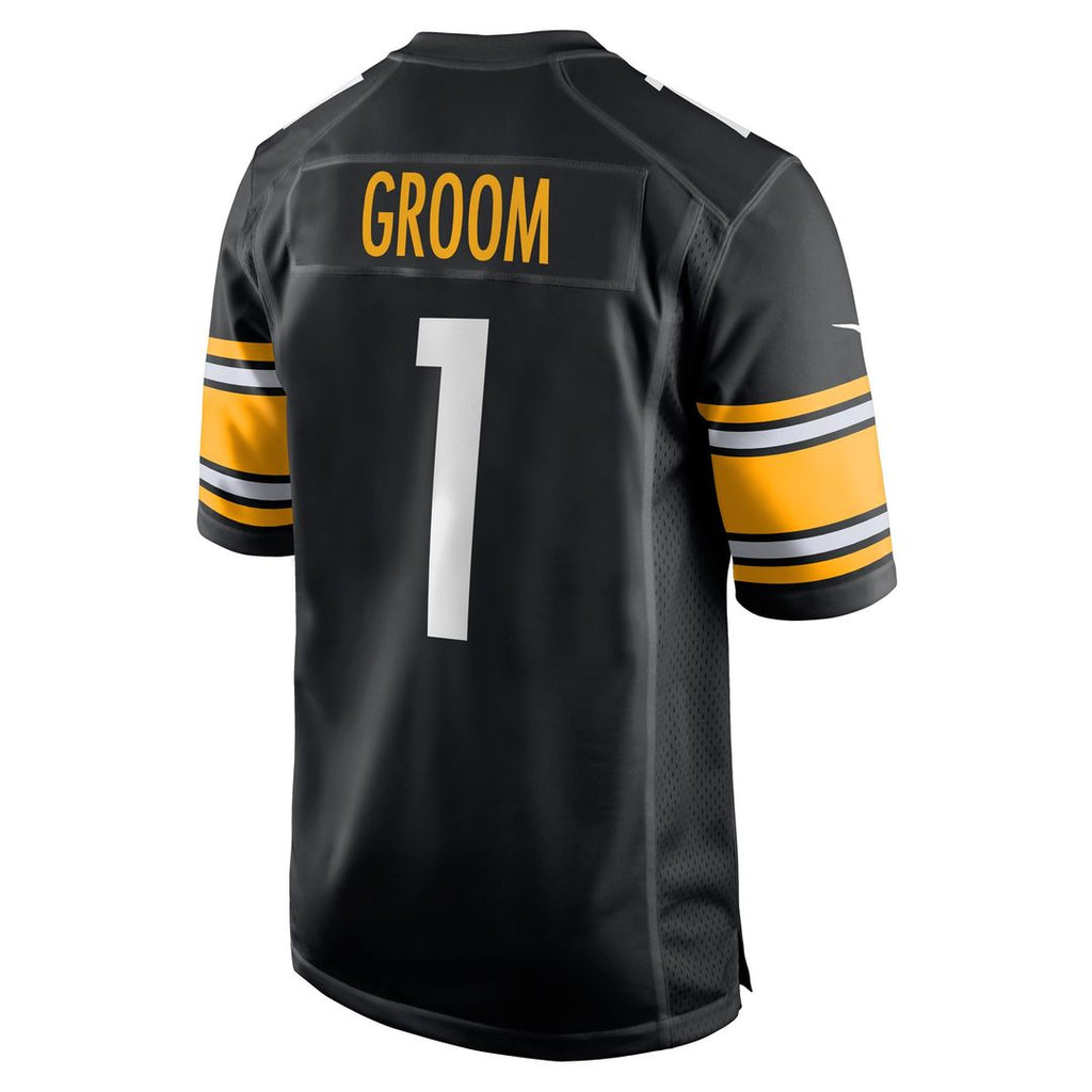 Number 1 Groom Pittsburgh Steelers Nike Game Official Jersey - Black