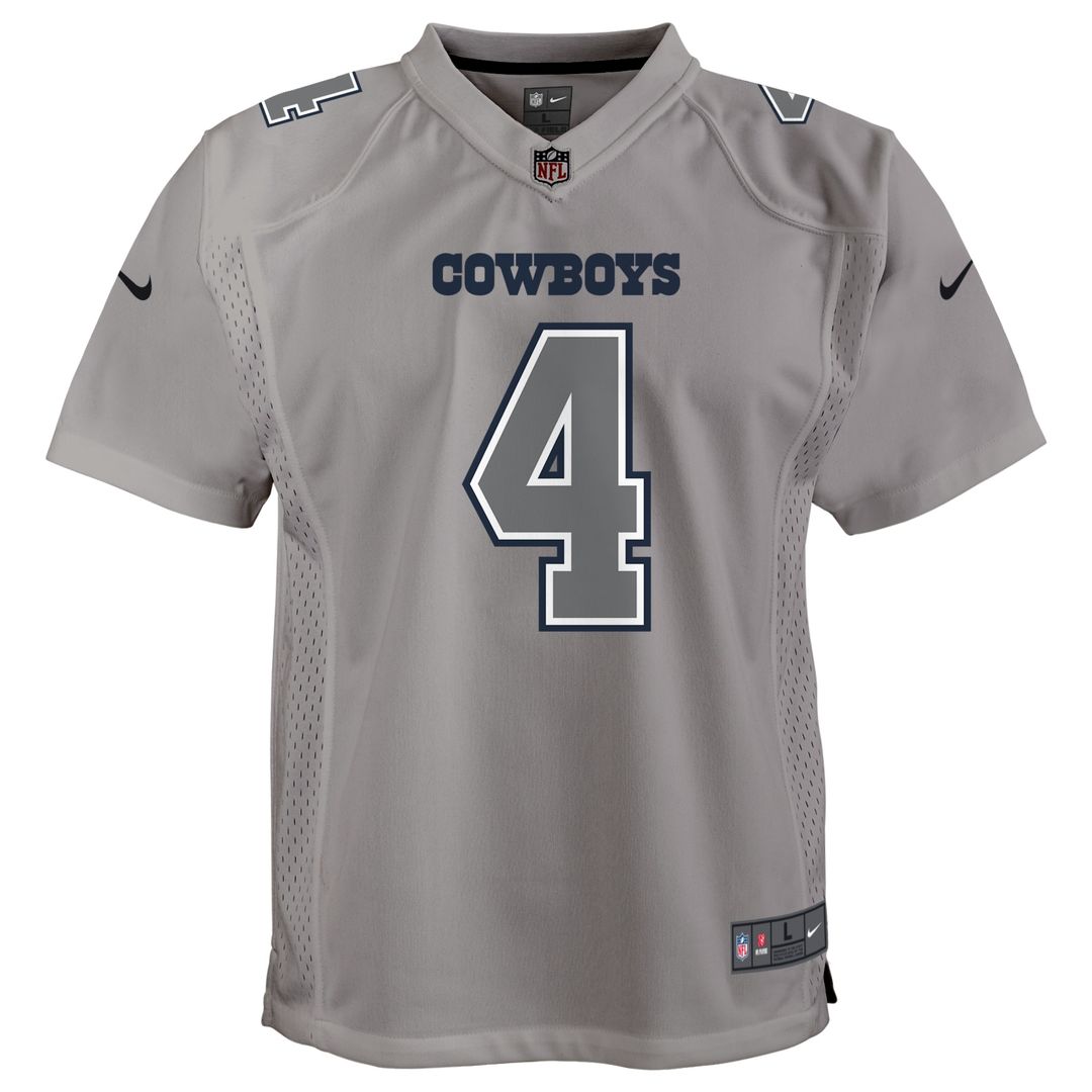 Dak Prescott Dallas Cowboys Nike Youth Atmosphere Game Official Jersey - Gray