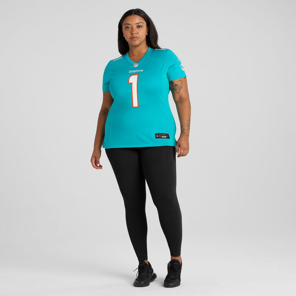 Number 1 Mom Miami Dolphins Nike Women's Game Official Jersey - Aqua